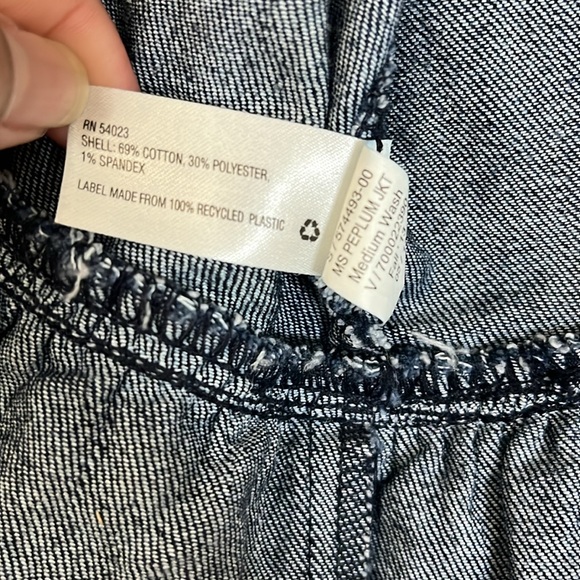 Gap Kids Girls Denim peplum jacket Sz Medium Military style - Picture 5 of 9